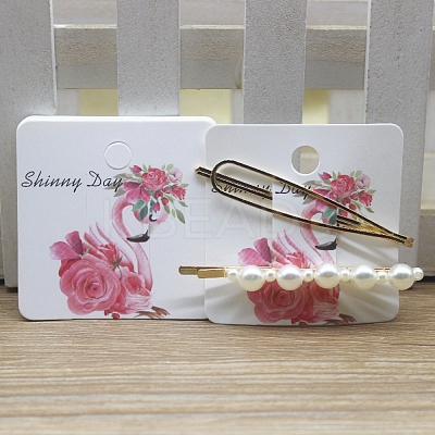 Square Paper Hair Clip Display Cards DIY-B061-01B-04-1