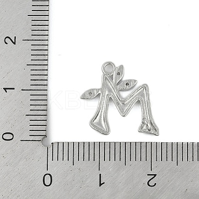 Brass Crystal Rhinestone Letter Links Connector Charms KK-S395-06P-M-1