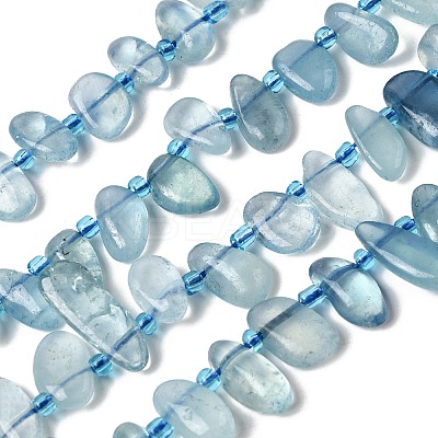 Natural Aquamarine Beads Strands G-P604-A23-01-1