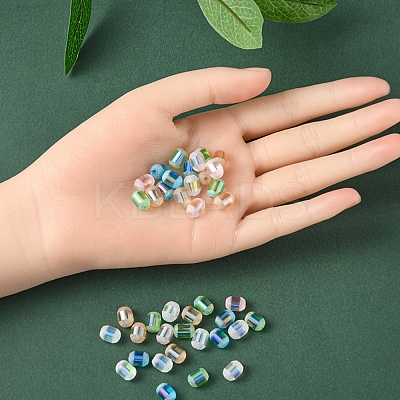 50Pcs 5 Colors Transparent Electroplate Glass Beads Strands EGLA-YW0001-36-1