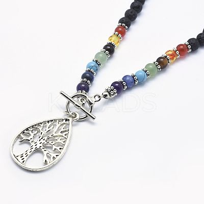Tibetan Style Alloy Pendant Necklaces LS-NJEW-F170-A06-1
