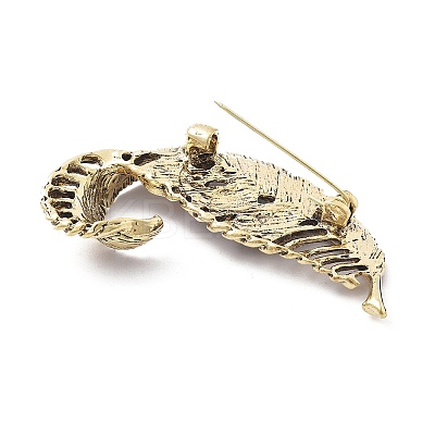 Leaf Alloy Glass Brooches JEWB-E041-04AB-1