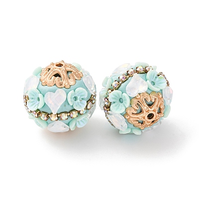 Handmade Resin Indonesia Round Beads IPDL-P005-19KCG-01-1