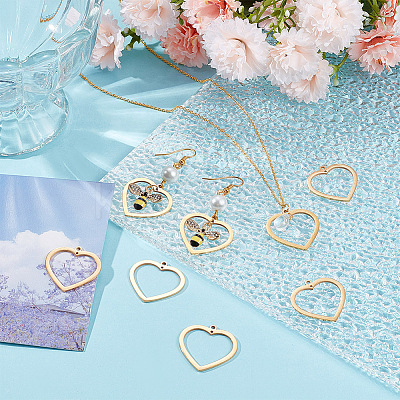 30PCS 201 Stainless Steel Pendants STAS-BBC0002-34-1