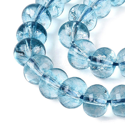 Crackle Transparent Glass Beads Strands GLAA-N074-02B-09-1