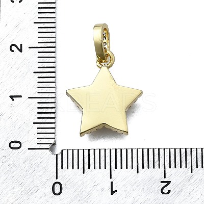 Brass Micro Pave Clear Cubic Zirconia Pendants KK-V010-29G-1