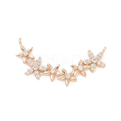 Brass Pave Clear Cubic Zirconia Connector Charms LS-ZIRC-K088-15KCG-1