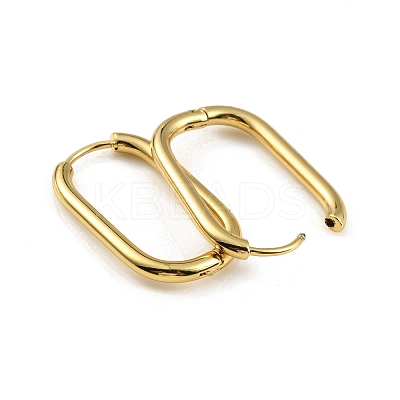Ion Plating(IP) 304 Stainless Steel Oval Hoop Earrings EJEW-M218-02B-G-1