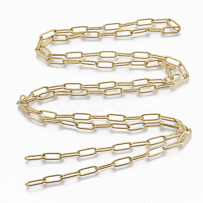 PVD Vacuum Plating 304 Stainless Steel Paperclip Chains CHS-S006-JN957-2-01-1