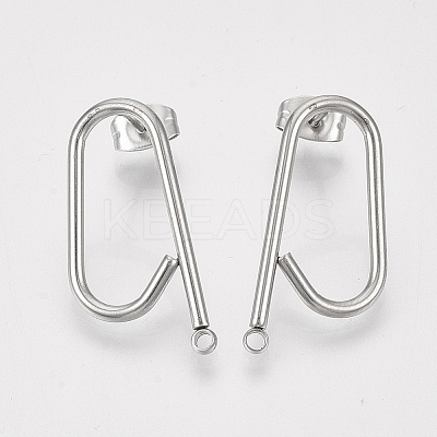 Left and Right Non-Tarnish 304 Stainless Steel Stud Earring Findings LS-X-STAS-S079-142A-1