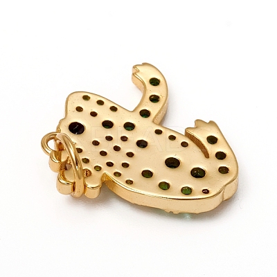 Brass Micro Pave Green Cubic Zirconia Pendants KK-I668-40-1