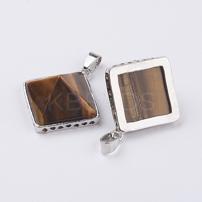 Natural Tiger Eye Pendants G-E442-02D-1