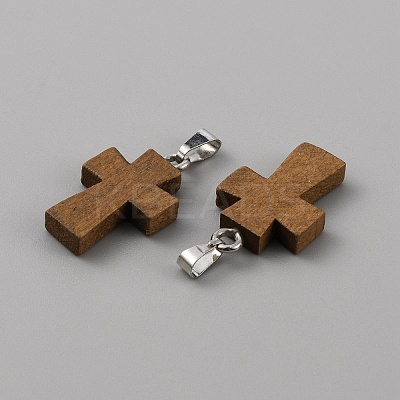 Natural Wooden Pendants WOOD-WH0024-123-1