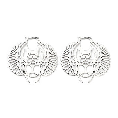 Non-Tarnish 304 Stainless Steel Bat Hoop Earrings for Women LS-EJEW-R156-08P-1