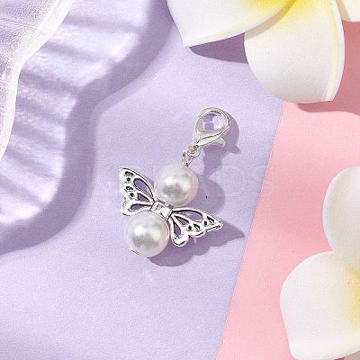 Angel Glass Pearl Pendant Decorations HJEW-JM02365-1