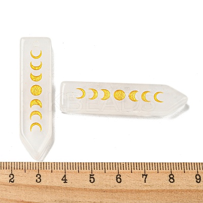 Natural Quartz Crystal Moon Phase Pendants G-C145-01D-1