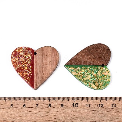 Opaque Resin and Walnut Wood Pendants RESI-T060-16M-1
