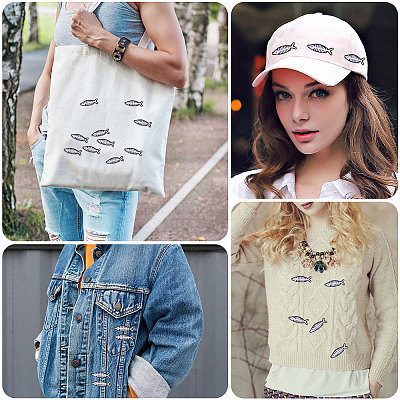 30Pcs Fish Embroidery Iron on Clothing Patches DIY-CA0006-99-1