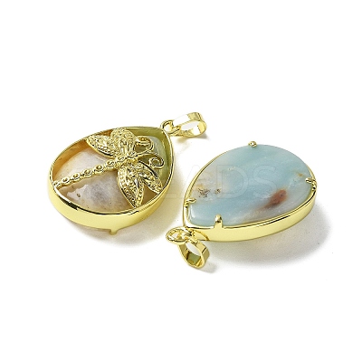 Natural Flower Amazonite Pendants G-G900-01G-29-1