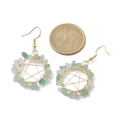 Natural & Synthetic Mixed Gemstone Chips Dangle Earrings EJEW-JE05705-1