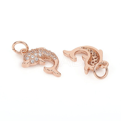 Brass Micro Pave Cubic Zirconia Charms ZIRC-L096-09-1