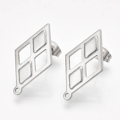 Non-Tarnish 304 Stainless Steel Stud Earring Findings STAS-S079-59B-1