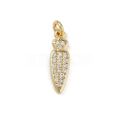 Brass Micro Pave Cubic Zirconia Charms KK-H077-02G-06-1