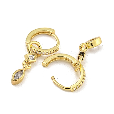 Rack Plating Brass Pave Clear Cubic Zirconia Hoop Earrings for Women EJEW-G410-46G-1