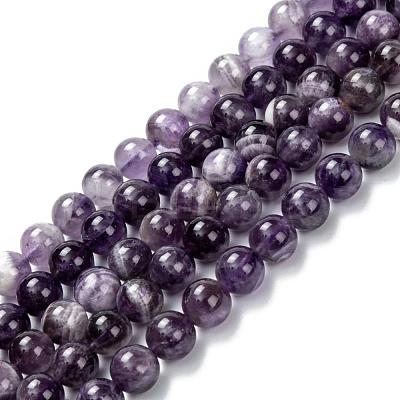 Natural Chevron Amethyst Beads Strands G-S030-7.5mm-1
