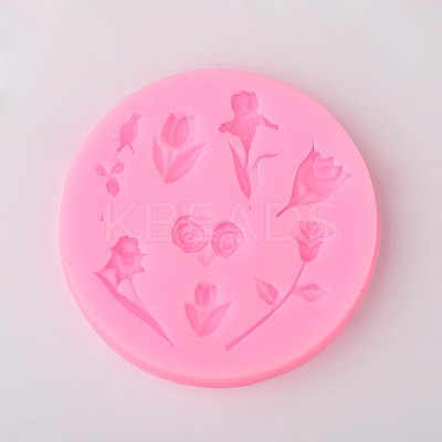 Rose Flower Design DIY Food Grade Silicone Molds LS-AJEW-L054-17-1