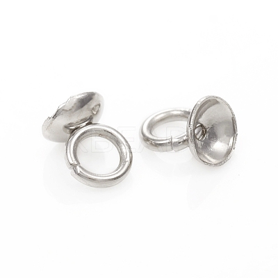 201 Stainless Steel Bead Cap Pendant Bails STAS-G224-24P-05-1