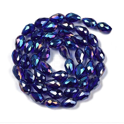 Transparent Electroplate Glass Beads Strands LS-EGLA-N013-T8mm-B07-1