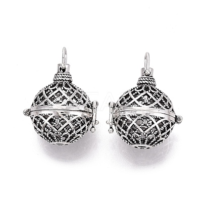 Rack Plating Brass Cage Pendants KK-S751-004AS-1