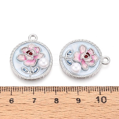 Rack Plating Alloy Enamel Pendants ENAM-N065-17P-1
