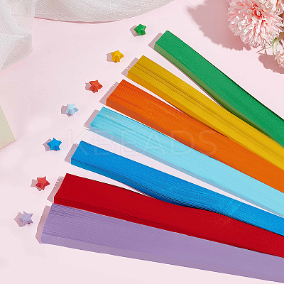 1 Set 7 Colors Fluorescent Lucky Star Origami Paper DIY-CP0010-79A-1