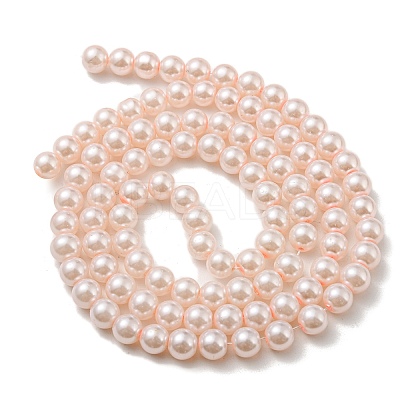 (Defective Closeout Sale: Fading) Baking Paint Pearlized Glass Pearl Round Bead Strands LS-HY-XCP0001-12-1