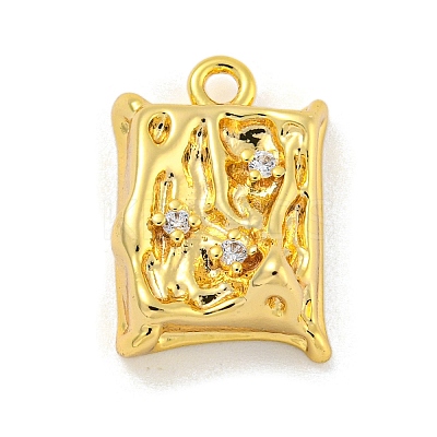 Brass Micro Pave Clear Cubic Zirconia Pendants LS-KK-O008-01D-G-1