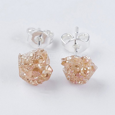 Brass Ear Stud Components EJEW-E222-C-02S-1