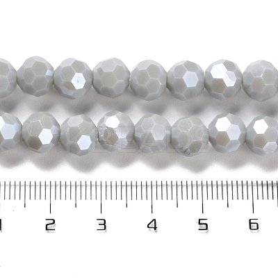 Electroplate Opaque Glass Beads Strands X-EGLA-A035-P8mm-A22-1
