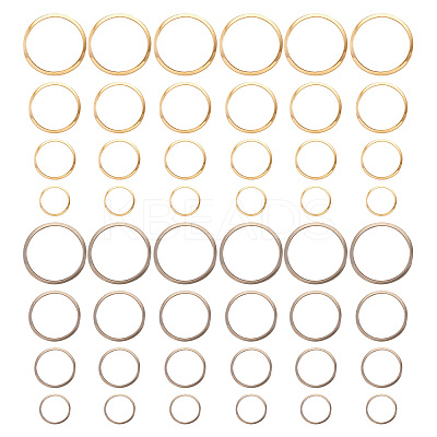 64Pcs 8 Styles 304 Stainless Steel Linking Ring STAS-CD0001-19-1