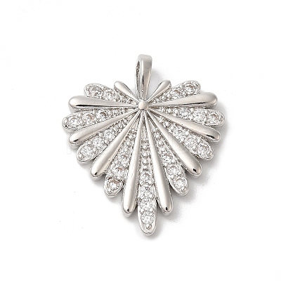 Rack Plating Brass Clear Cubic Zirconia Pendants KK-Z056-13P-1