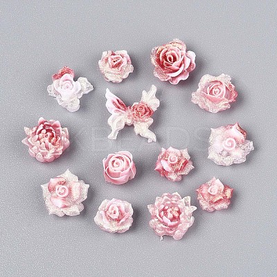 Luminous Flower Resin Cabochons CRES-T025-10D-1