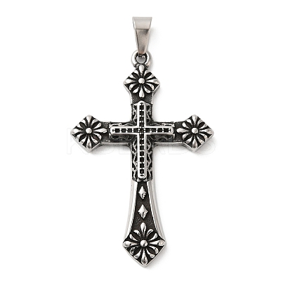 304 Stainless Steel Big Pendants STAS-Z045-02C-AS-1