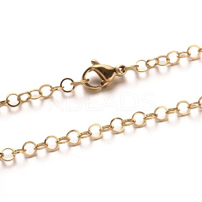 304 Stainless Steel Cable Chain Necklaces NJEW-N0046-02G-1