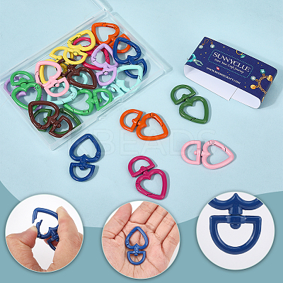 20Pcs 10 Colors Spray Printed Alloy Swivel Clasps FIND-SC0017-41-1
