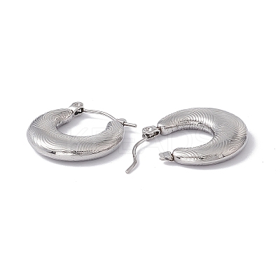 Non-Tarnish 304 Stainless Steel Croissant Hoop Earrings for Women EJEW-G314-06P-1