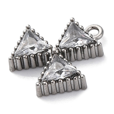 304 Stainless Steel Cubic Zirconia Pendants STAS-R141-04P-01-1