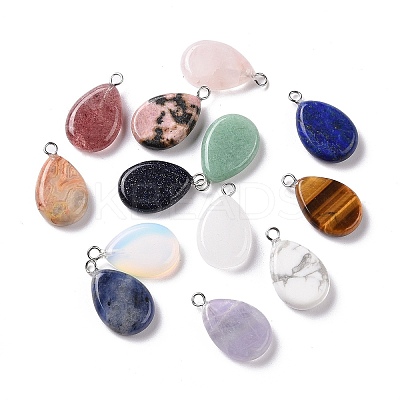Natural & Synthetic Mixed Gemstone Pendants G-M395-06-1