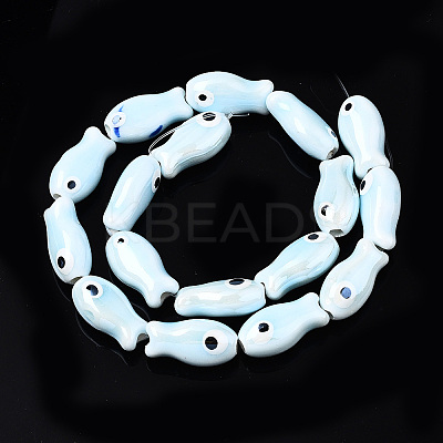 Handmade Porcelain Ceramic Beads Strands X1-PORC-T006-03O-1