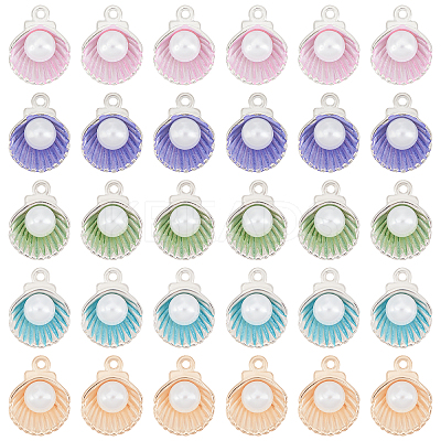 60Pcs 5 Colors Alloy Enamel Charms ENAM-OC0001-02-1